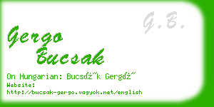 gergo bucsak business card